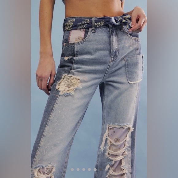 Free People Love Story Distressed Flare Jeans - Picture 15 of 16